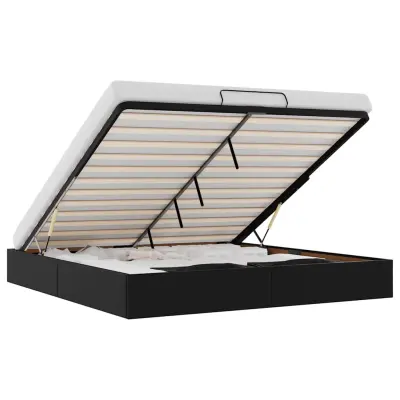 vidaXL Otomanski posteljni okvir brez vzmetnice črn 160x200 cm