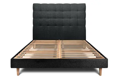 Postelja 200x200 cm z oblazinjenim vzglavjem -  Blago Oblazinjena kodrasti učinek