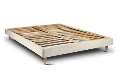 Postelja 200x200 cm z oblazinjenim vzglavjem - Trpežno blago