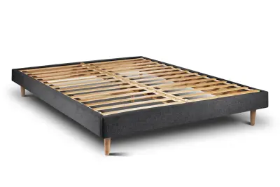 Postelja 150x200 cm z oblazinjenim vzglavjem - Trpežno blago