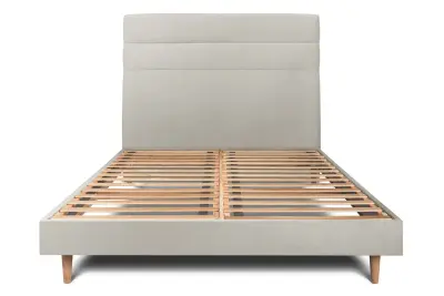 200x200 cm postelja z linijskim vzglavjem - Žametna blago