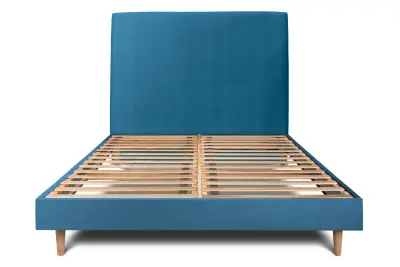 Postelja 150x200 cm z oblazinjenim vzglavjem - Žametna blago