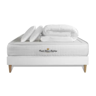 Kompletni paket za posteljo - Vzmetnica 200x200 cm + Vzmetni boksi z letvami (komplet) + 2 vzglavnika + odeja - Balmoral