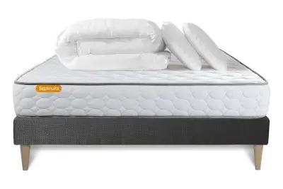 Kompletni paket za posteljo - Vzmetnica 180x200 cm + Vzmetni boksi z letvami (komplet) + 2 vzglavnika + Prevleka - Memo