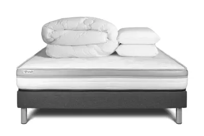 Kompletni paket za posteljo - Vzmetnica 140x200 cm + Vzmetni boksi z letvami (komplet) + 2 vzglavnika + Prevleka - Vital Relax