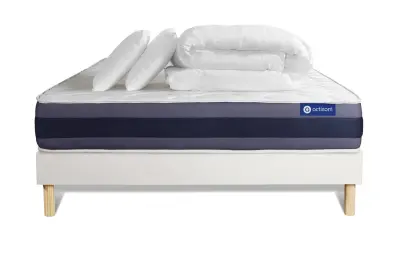 Kompletni paket za posteljo - Vzmetnica 180x200 cm + Vzmetni boksi z letvami (komplet) + 2 vzglavnika + Prevleka - Actiflex Morpho