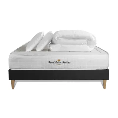 Celoten paket za posteljo - Vzmetnica 180x200 cm + Vzmetni boksi z letvami (komplet) + 2 vzglavnika + odeja - Balmoral