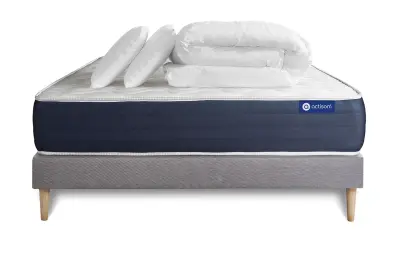 Kompletni paket za posteljo - Vzmetnica 140x200 cm + Vzmetni boksi z letvami (v kompletu) + 2 vzglavnika + odeja - Actiflex Sleep