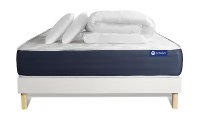 Kompletni paket za posteljo - Vzmetnica 140x190 cm + Vzmetni boksi z letvami (v kompletu) + 2 vzglavnika + Prevleka - Actiflex Sleep