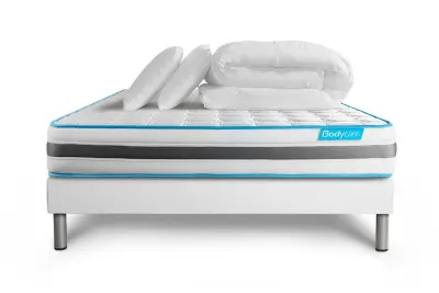 Celoten paket za posteljo - Vzmetnica 160x200 cm + Vzmetni boksi z letvami (komplet) + 2 vzglavnika + Prevleka - BodyFlex