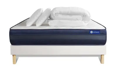 Celoten paket za posteljo - Vzmetnica 160x200 cm + Vzmetni boksi z letvami (komplet) + 2 vzglavnika + Prevleka - Actilatex Tech