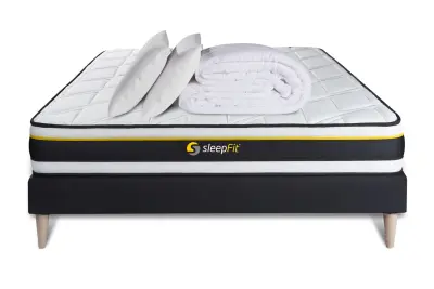 Celoten paket za posteljo - Vzmetnica 140x200 cm + Vzmetni boksi z letvami (komplet) + 2 vzglavnika + Prevleka - Soft