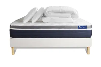 Kompletni paket za posteljo - Vzmetnica 200x200 cm + Vzmetnica z letvami (komplet) + 2 vzglavnika + Prevleka - Actimemo Confort