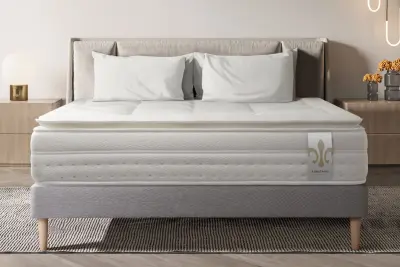 Kompletni paket za posteljo - Vzmetnica 140x200 cm + Vzmetni okvir z letvami (komplet) + 2 vzglavnika + Odejica - Vingt-Huit PLUS