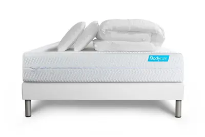 Kompletni paket za posteljo - Vzmetnica 160x200 cm + Vzmetni okvir z letvami (komplet) + 2 vzglavnika + Prevleka - Biocare