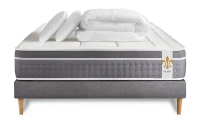Kompletni paket za posteljo - Vzmetnica 200x200 cm + Vzmetnica z letvami (komplet) + 2 vzglavnika + Prevleka - Trente