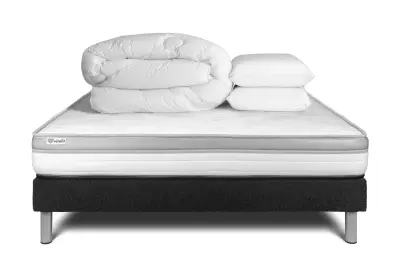 Kompletni paket za posteljo - Vzmetnica 140x190 cm + Vzmetni okvir z letvami (v kompletu) + 2 vzglavnika + Prevleka - Vital Relax
