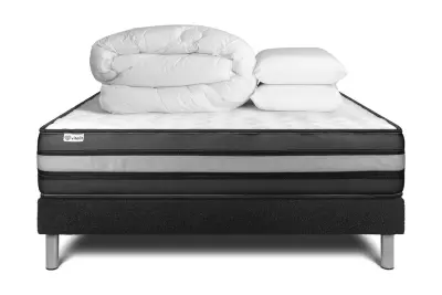 Celoten paket za posteljo - Vzmetnica 140x190 cm + Vzmetni okvir z letvami (komplet) + 2 vzglavnika + odeja - Vital Power Zen