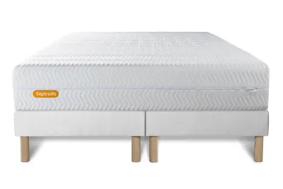 Kompletni paket za posteljo - Vzmetnica 200x200 cm + Vzmetnica z letvami (komplet) + 2 vzglavnika + Prevleka - Memo Bio