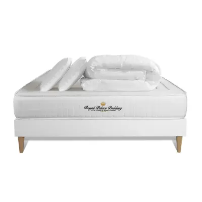 Kompletni paket za posteljo - Vzmetnica 200x200 cm + vzmetnica z letvami (komplet) + 2 vzglavnika + odeja - Nottingham