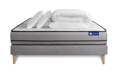Celoten paket za posteljo - Vzmetnica 140x200 cm + Vzmetni okvir z letvami (komplet) + 2 vzglavnika + Prevleka - Actiflex Night