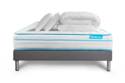 Kompletni paket za posteljo - Vzmetnica 140x190 cm + Vzmetni okvir z letvami (komplet) + 2 vzglavnika + Prevleka - BodyMax