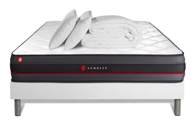 Kompletni paket za posteljo - Vzmetnica 200x200 cm + Vzmetnica z letvami (komplet) + 2 vzglavnika + Prevleka - Regen
