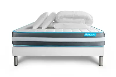 Kompletni paket za posteljo - Vzmetnica 200x200 cm + vzmetnica z letvami (komplet) + 2 vzglavnika + odeja - Bodyform