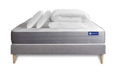 Kompletni paket za posteljo - Vzmetnica 160x200 cm + Vzmetnica z letvami (komplet) + 2 vzglavnika + Prevleka - Actimemo Dream