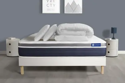 Kompletni paket za posteljo - Vzmetnica 180x200 cm + vzmetnica z letvami (v kompletu) + 2 vzglavnika + odeja - Actiflex Confort