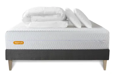 Kompletni paket za posteljo - Vzmetnica 180x200 cm + Vzmetnica z letvami (komplet) + 2 vzglavnika + Prevleka - Memo Bio