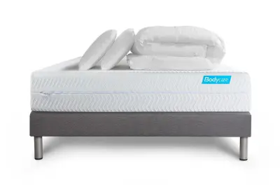 Kompletni paket za posteljo - Vzmetnica 140x190 cm + Vzmetni okvir z letvami (komplet) + 2 vzglavnika + Prevleka - Biocare