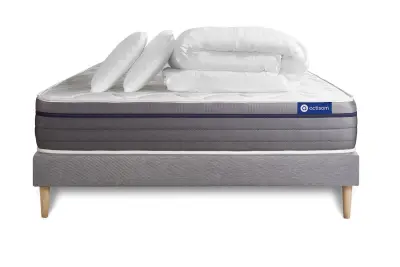 Kompletni paket za posteljo - Vzmetnica 160x200 cm + Vzmetni okvir z letvami (komplet) + 2 vzglavnika + Prevleka - Actiflex Zen