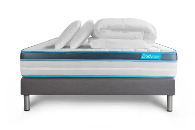 Kompletni paket za posteljo - Vzmetnica 200x200 cm + vzmetnica z letvami (komplet) + 2 vzglavnika + odeja - BodyFit