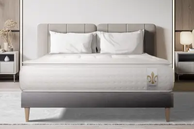 Kompletni paket za posteljo - Vzmetnica 200x200 cm + Vzmetnica z letvami (komplet) + 2 vzglavnika + Prevleka - Vingt-Quatre PLUS