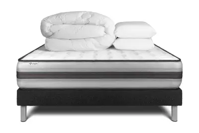 Celoten paket za posteljo - Vzmetnica 160x200 cm + vzmetnica z letvami (v kompletu) + 2 vzglavnika + odeja - Vitalpower Recover