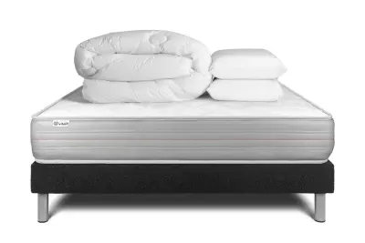 Celoten paket za posteljo - Vzmetnica 180x200 cm + Vzmetnica z letvami (komplet) + 2 vzglavnika + Prevleka - Vitalmemo