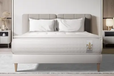 Kompletni paket za posteljo - Vzmetnica 140x200 cm + Vzmetni okvir z letvami (komplet) + 2 vzglavnika + Prevleka - Vingt-Quatre PLUS