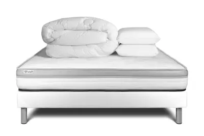 Kompletni paket za posteljo - Vzmetnica 140x190 cm + Vzmetni okvir z letvami (v kompletu) + 2 vzglavnika + Prevleka - Vital Relax