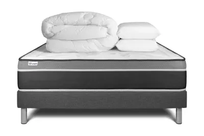 Celoten paket za posteljo - Vzmetnica 140x190 cm + Vzmetni okvir z letvami (v kompletu) + 2 vzglavnika + odeja - Vital Care