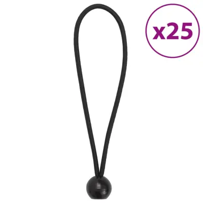 The Living Store Bungee elastične vrvi z žogico 25 kosov 21 x 0,5 cm - Bungee Vrv