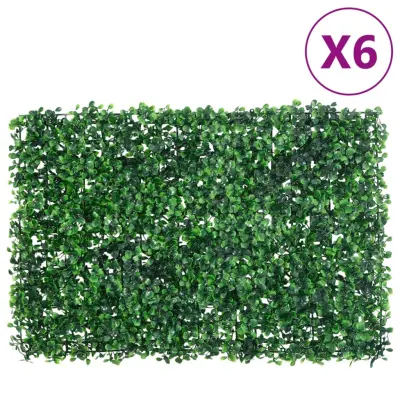  vidaXL Ograja iz umetnega grmovja 6 kosov zelena 40x60 cm
