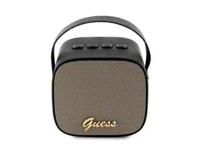 Guess, 5,3 Kompaktni 5W zvo?nik Bluetooth z usnjenim trakom za prenašanje 4G Design, ?rna