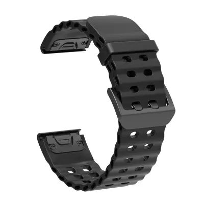 Silikonski pašček za uro Fenix 5x/6x/7X/8 51 mm Black 26 mm