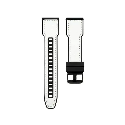 Huawei Watch Ultimate Silicone Leather Hybrid Narrow Strap White