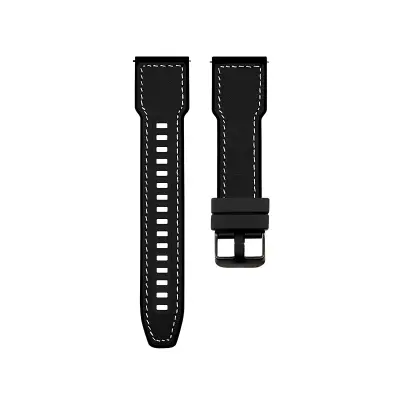 Huawei Watch Ultimate Silicone Leather Hybrid Narrow Strap Black