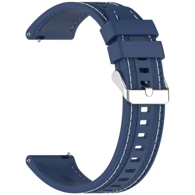Silikonski pašček za uro z šivi v avtomobilu za Xiaomi Watch S4 & Huawei GT5 Blue