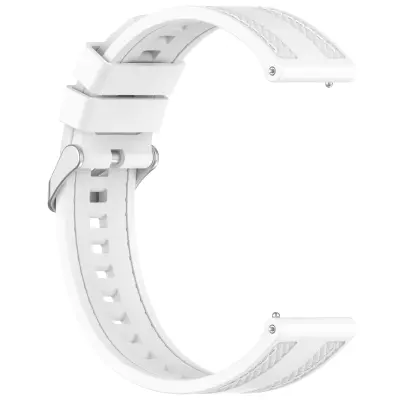 Silikonski pašček za uro z šivi v avtomobilu za Xiaomi Watch S4 & Huawei GT5 White