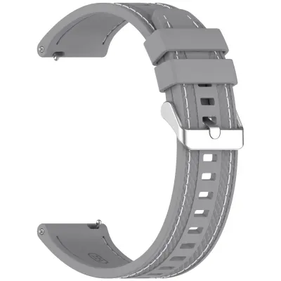 Silikonski pašček za uro z šivi v avtomobilu za Xiaomi Watch S4 & Huawei GT5 Grey