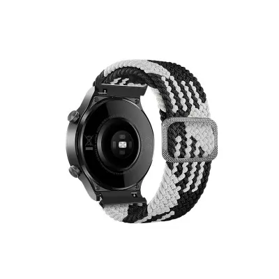 Najlonski pašček za uro s črno zaponko Black+White 20 mm